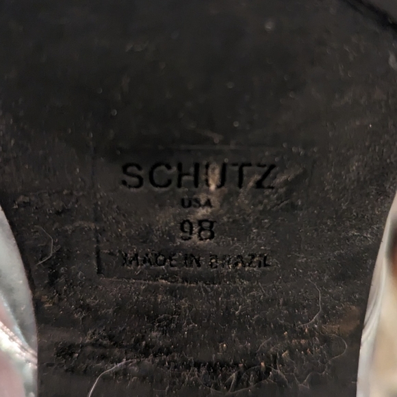 Schutz Lug Heel Platform Metallic Ankle Boots - Sz 9 - Picture 6 of 6